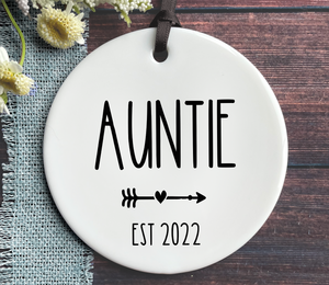 Personalized Auntie Christmas Ornament - Minimalist Aunt
