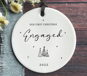 Minimalist Engaged Ornament - Personalized with Year