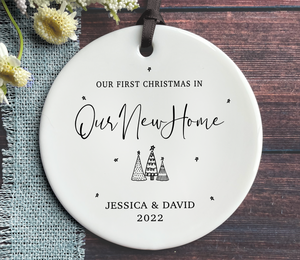 Personalized New Home Ornament - Names and Year - Minimalist
