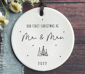 Mr & Mrs Christmas Ornament  - First Christmas Married 2022