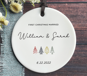 Marriage Ornament - First Christmas Married Ornament 2022