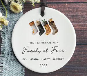Family of Four Christmas Ornament - New Baby Christmas 2022