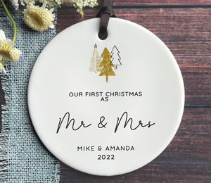 First Christmas Married Ornament - Mr & Mrs Ornament 2022