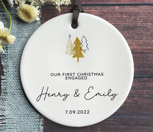 First Christmas Engaged Ornament - Couple Engagement Ornament 2022