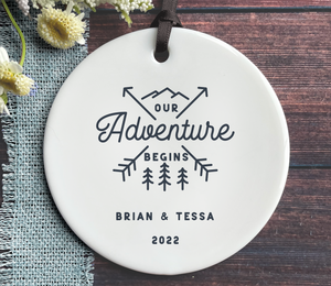 Our Adventure Begins Ornament - First Christmas Married 2022