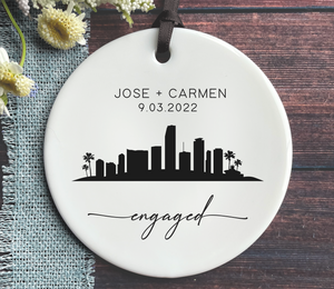 Miami Engagement Ornament - Engaged Christmas 2022