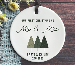 First Christmas as Mr & Mrs Ornament - First Christmas Married 2022