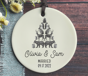 Married Couple Names Ornament - First Christmas Married Ornament 2022